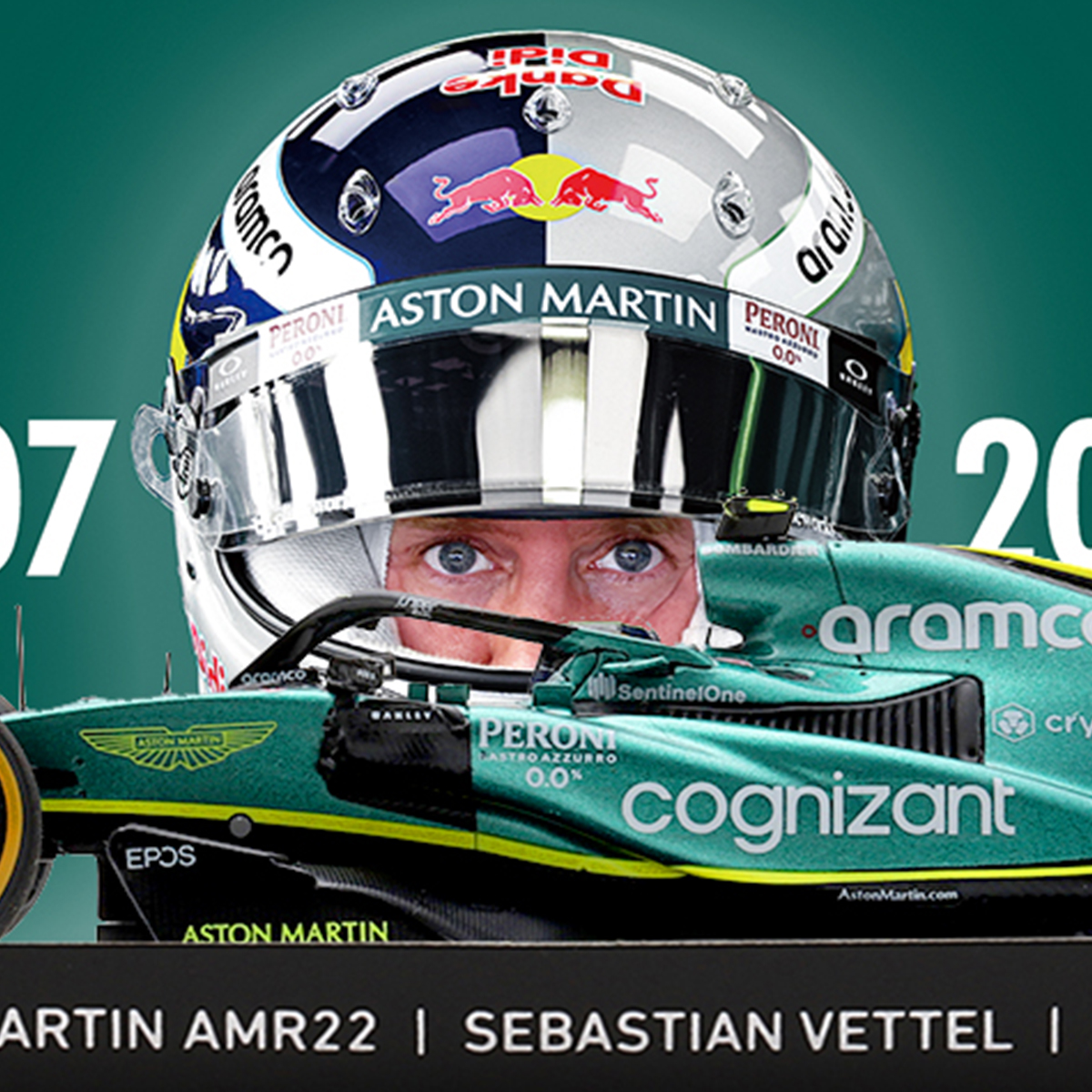 ASTON MARTIN AMR22 Sebastian Vettel F1 Mexican GP 2022 Danke Didi 1:43